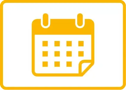 Ícone de calendário representando o início das inscrições para o curso de Medicina